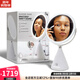 SHARPER IMAGE SPASTUDIO 9-inch double-sided vanity mirror with built-in speaker wireless Bluetooth 360 rotary touch control adjustable LED light white