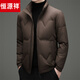 Hengyuanxiang Men's Lightweight Stand Collar Down Jacket 2025 New Autumn and Winter Solid Color Warm Bread Jacket Jacket Black M 170