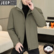 JEEP吉普白鸭绒羽绒服男冬季新款高端商务休闲翻领保暖夹克外套男士潮 黑色 2XL 135-150斤 左右