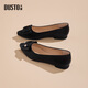 Dusto Dadong women's shoes spring new square heel low heel set toe headband buckle C3056 black 35