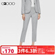 G2000 Comfortable and Elastic G2000 Women's Clothing Mall New Machine Washable Soft Herringbone Pattern Formal Nine-Point Pants Aluminum Gray 34