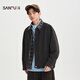 SANFU 2026 Spring Men's Plaid Lapel Work Jacket Casual Split Loose Jacket 518786 Black M