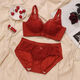 LangSha (LangSha) zodiac year underwear for women red for the Year of the Horse, small breasts push-up, sexy rimless wedding bridal bra set, burgundy - single piece - small breasts push-up 3CM M 70/32 (AB cup)