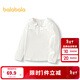 Balabala children's clothing girls T-shirt long sleeve inner autumn wear sweet print original white 10101-201324100010 110cm