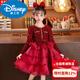 Disney girls princess dress children's style dress new autumn and winter clothing plus velvet tutu skirt New Year's wear 7821 red plus velvet shelf life 140 (recommended to wear 50-59 Jin Jin equals 0.5 kg)