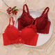 LangSha (LangSha) zodiac year underwear for women red for the Year of the Horse, small breasts push-up, sexy rimless wedding bridal bra set, burgundy - single piece - small breasts push-up 3CM M 70/32 (AB cup)