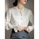 Playboy (PLAYBOY) Chinese button-up shirt 2026 jacquard new spring national style satin design retro long-sleeved top stand collar official flagship apricot color S 94Jin Jin equal to 0.5 kg or less
