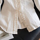 Cypress Lace Pearl Button Shirt Women 2026 Spring New Fashion Solid Color Lapel Long Sleeve Waist Shirt