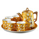 Heart Decoration Garden Living Room British-style Afternoon Tea Tea Set Luxurious European Bone China Water Cup Kettle Household Set Ceramic Tea Cup Gift Box Yellow Wangchun Magnolia 8-head Water Set