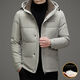 海澜之家（HLA）冬季中老年羽绒服男士加厚中长款中年爸爸派克老人冬装夹克外套潮 卡其色 3XL 190