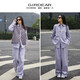 GIRDEAR 26 Early Spring Korean Style Women's Striped Loose Casual Lapel Raglan Sleeve Shirt 130082 Light Blue M (3)