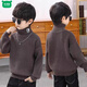 Wooden house children's clothing children's sweater all-in-one velvet turtleneck boys' sweater plus velvet thickened winter new medium and large children's bottoming shirt trendy black 100 recommended height 90-100