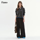 Fano studios Fan Luo Fano 100 sheep wool knitted cardigan spring new soft waxy skin-friendly lazy feeling contrast striped top gray stripes ready stock S