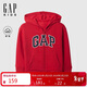 Gapu Boys and Girls Toddlers 2025 Autumn New Fleece Logo Hooded Sweatshirt Jacket Children's Clothing US Version 723271