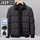 JEEP SPIRIT Jeep Men's Down Jacket 2025 Winter New Duck Down Jacket Jacket Business Casual Iron-Free Lapel Jacket Brown 2XL Recommended 155-170 Jin Jin equals 0.5 kg