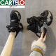 CARTELO 2025 Autumn New Versatile Casual Plush Warm Thick-soled Platform Heightening Sports Dad Shoes Small Women's Shoes Brown Single Liner 38