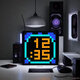 Zailu pixel clock ornaments large digital clock clock living room bedroom smart simple electronic wall clock creative table set black