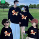 Wooden house parent-child outfit red family of three or four Horse year zodiac year autumn and winter sweatshirt plus velvet New Year's shirt 2026 upgraded imitation embroidery red spring and autumn single piece 140 baby height is about 135CM