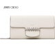 JIMMY CHOO Light Luxury Women's White BING WALLET CHAIN Shoulder Bag Latte/Silver One Size