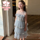 Fuluomi Fuluomi girls princess dress summer new children's sweet sequined mesh dress gray 110
