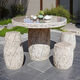 Qiuqiao courtyard villa outdoor garden balcony household round table natural table outdoor stone table and chairs