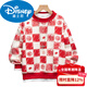Disney boys' red sweatshirt autumn and winter new style children's natal plus velvet Year of the Horse New Year winter thickened New Year's greetings suit New Year cotton coat red plus velvet thickened version 130 cm