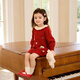 Om Bear Girls Dress Spring and Autumn 2025 New Baby Girl Autumn Style Great-looking One-Year-Old Dress Children's Clothing Autumn Skirt Red 80 80cm