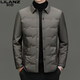 LILANZ high-end men's lapel white duck down jacket middle-aged and young thin lightweight warm suit jacket dad wear lake blue L 175