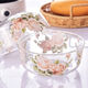 Fantasy Korean Golden Rose household heat-resistant glass bowl instant noodle bowl fruit salad bowl soup bowl rice bowl rice bowl Golden Rose glass bowl 2 pieces without lid