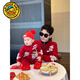 G.duck children's clothing, parent-child clothing, autumn and winter 2025 new children's New Year sweaters, clothes for a family of three or four to wear during the New Year, red 90 rompers