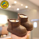G.duck little yellow duck children's fashion snow boots for baby girls, plus velvet and thickening, winter soft-soled cotton shoes for boys, cold-resistant boots 1, brown, velvet and thickening, warm and cold-resistant 24, inner length 15cm