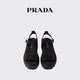 PRADA/Prada gift women's canvas sandals shoes black 36.5