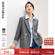 Shangdubila temperament commuting professional small suit for women autumn versatile high-end suit casual jacket gray L