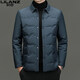 LILANZ high-end men's lapel white duck down jacket middle-aged and young thin lightweight warm suit jacket dad wear lake blue L 175