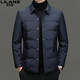 LILANZ high-end men's lapel white duck down jacket middle-aged and young thin lightweight warm suit jacket dad wear lake blue L 175