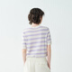 EIN Twilight Stripes EIN Yan Literary Round Neck Twilight Vine Purple Mid-Sleeve Sweater Top 2026 Early Spring New Style Light Purple S