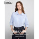 Betu women's 2026 spring and summer new trendy high-end shirt bat-style six-quarter sleeve lazy top 2602T33 blue L