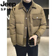 JEEP SPIRIT International brand winter high-end splicing men's down jacket Korean style lapel short jacket fashionable and versatile black L 110-130