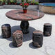 Qiuqiao courtyard villa outdoor garden balcony household round table natural table outdoor stone table and chairs