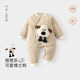 JOYNCLEON Newborn Baby Clothes Buttoned Baby Winter One-piece Clothespin Cotton Warm Butterfly Clothes Going Out Khaki Puppy 66cm 3-6 Months Recommended Weight 6.8-8.9kg