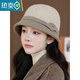 Xia Dian Suding Queen (SE.PSTP) Hat Women's Spring Autumn and Winter Mom Fashionable and Thick Warm Fisherman Hat Middle-aged and Elderly Elderly Grandma and Old Lady Brown One Size Adjustable