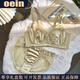 Oein Light Luxury Brand Women's Underwear Feminine Lace Soft Steel Ring Support Secondary Breast Anti-Sagging Bra Apricot M Suitable for 34/75BCD