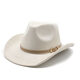 Shijanu's new ethnic suede hat belt men's and women's couple hat western cowboy hat camel_suede M(56-58cm)