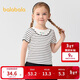 Balabala children's clothing baby short-sleeved girls T-shirt children's tops 2025 summer clothing with embroidery inside the shoulder 208225117016