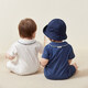 Koala Nose Blue Voyage Western Style Jumpsuit Infant Summer Navy Style Cotton Skin Friendly Romper Suit White 90cm
