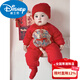 Disney purchased products winter baby jumpsuit, newborn holiday New Year greeting suit, bright red full moon, 100 days old, bright red New Year greeting suit cotton one-piece 59cm