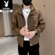 Playboy (PLAYBOY) men's jacket new style 2026 trendy brand handsome workwear stand collar jacket men's spring and autumn casual short top red 1961 M recommended 90-110Jin Jin equals 0.5 kg