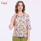 GITTI printed shirt for women 2026 spring and summer new short-sleeved loose slim large size shirt G261028 grass green 159 M (2)