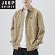 JEEP SPIRIT long-sleeved shirt men's 2026 spring and autumn new pure cotton versatile work shirt loose casual shirt jacket men's black 4XL