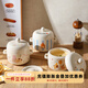 Sheli Cute Ceramic Stewing Cup Household Small Soup Cup with Cover Steamed Egg Bowl Isolated Water Stewing Steaming Cup Stewing Soup Crock Pot Stewing Bird's Nest Balloon Dog-Stewing Cup 550ML 500ml Can be steamed, baked or microwaved